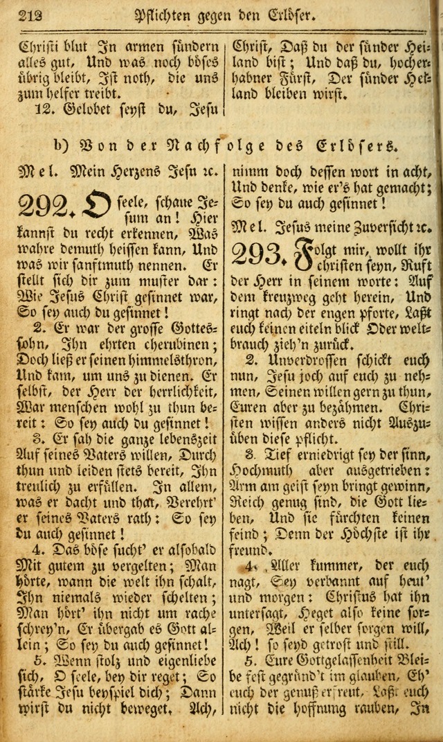 Das Gemeinschaftliche Gesangbuch: zum gottesdienstlichen Gebrauch der Lutherischen und Reformirten Gemeinden in Nord-America. (1st.. Aufl) page 212