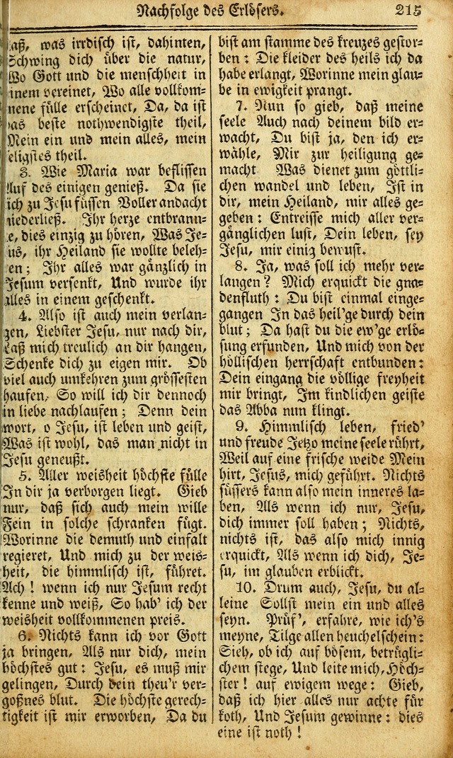 Das Gemeinschaftliche Gesangbuch: zum gottesdienstlichen Gebrauch der Lutherischen und Reformirten Gemeinden in Nord-America. (1st.. Aufl) page 215