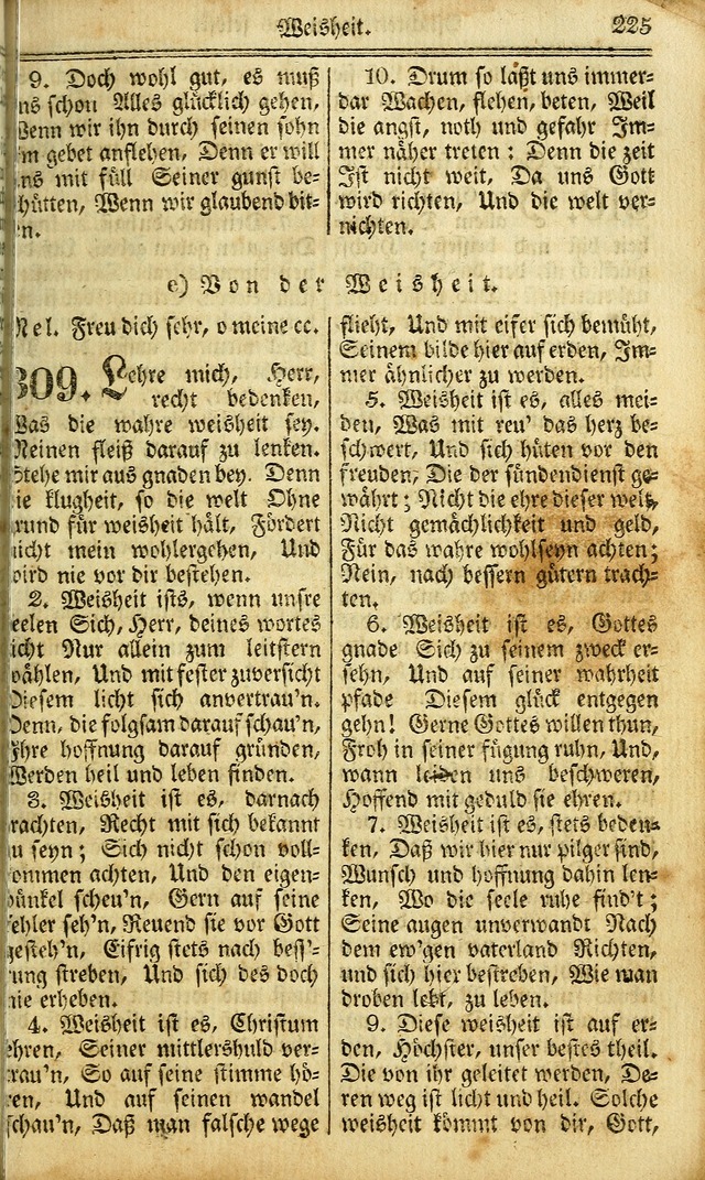 Das Gemeinschaftliche Gesangbuch: zum gottesdienstlichen Gebrauch der Lutherischen und Reformirten Gemeinden in Nord-America. (1st.. Aufl) page 225