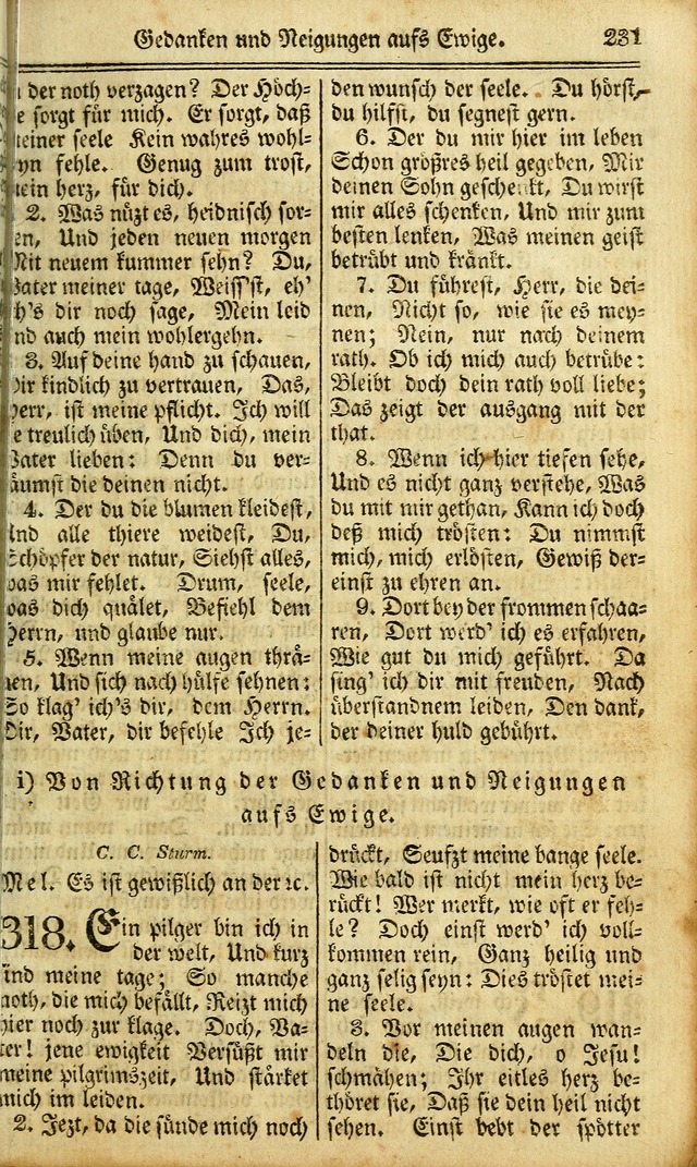 Das Gemeinschaftliche Gesangbuch: zum gottesdienstlichen Gebrauch der Lutherischen und Reformirten Gemeinden in Nord-America. (1st.. Aufl) page 231