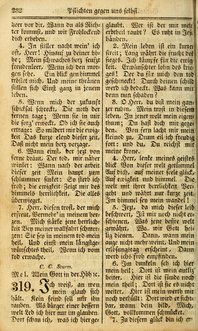 Das Gemeinschaftliche Gesangbuch: zum gottesdienstlichen Gebrauch der Lutherischen und Reformirten Gemeinden in Nord-America. (1st.. Aufl) page 232