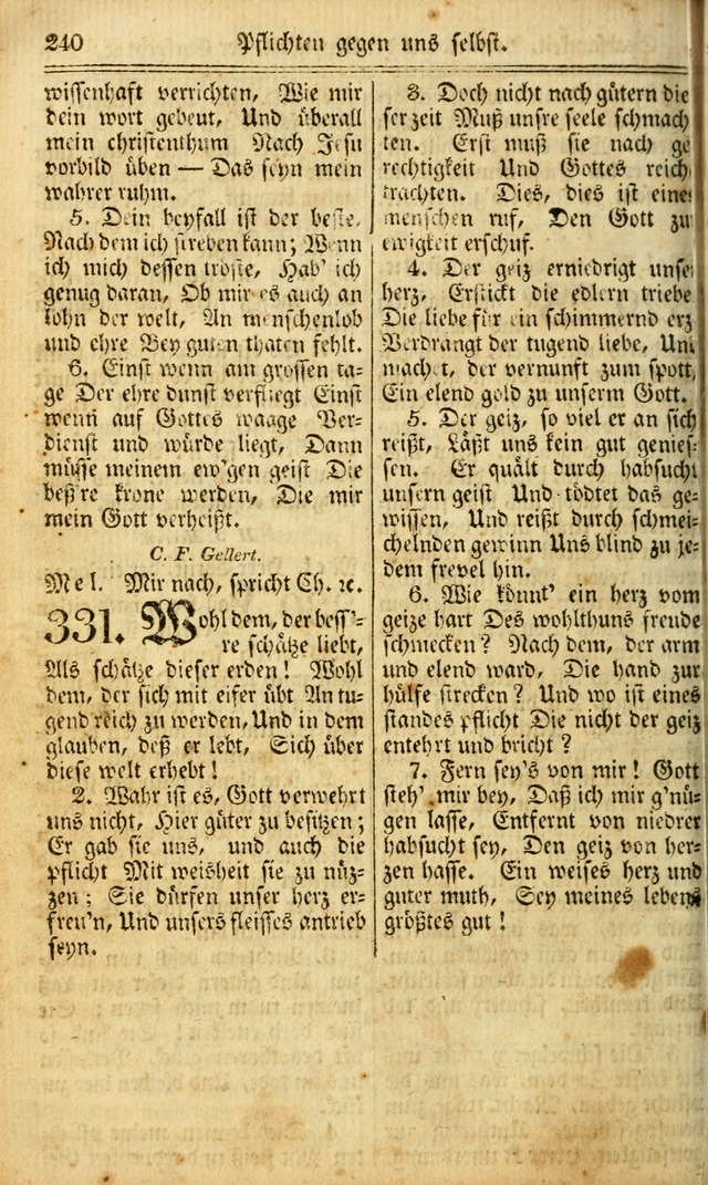 Das Gemeinschaftliche Gesangbuch: zum gottesdienstlichen Gebrauch der Lutherischen und Reformirten Gemeinden in Nord-America. (1st.. Aufl) page 240