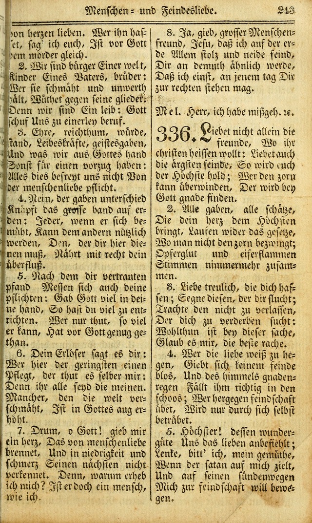 Das Gemeinschaftliche Gesangbuch: zum gottesdienstlichen Gebrauch der Lutherischen und Reformirten Gemeinden in Nord-America. (1st.. Aufl) page 243