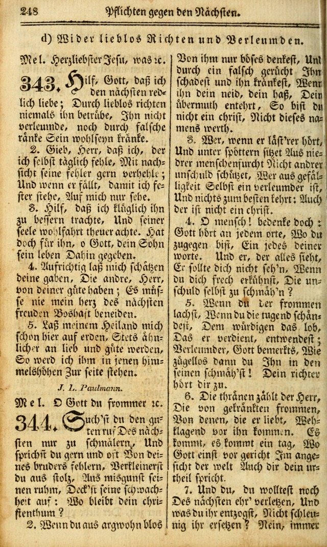 Das Gemeinschaftliche Gesangbuch: zum gottesdienstlichen Gebrauch der Lutherischen und Reformirten Gemeinden in Nord-America. (1st.. Aufl) page 248