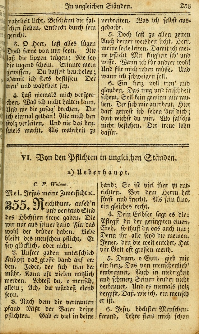 Das Gemeinschaftliche Gesangbuch: zum gottesdienstlichen Gebrauch der Lutherischen und Reformirten Gemeinden in Nord-America. (1st.. Aufl) page 255