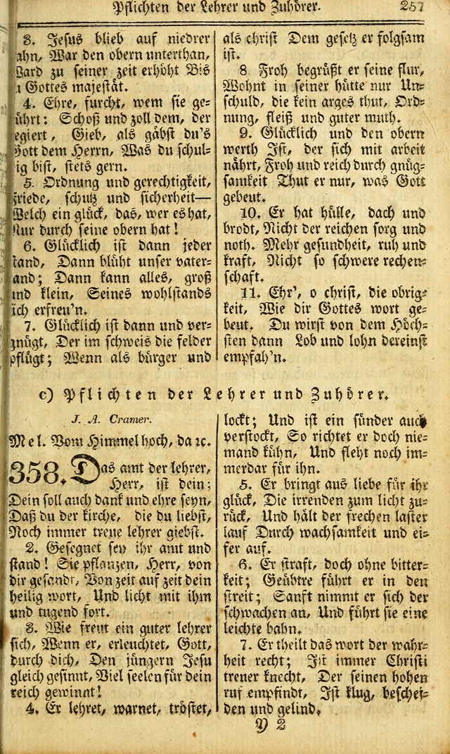 Das Gemeinschaftliche Gesangbuch: zum gottesdienstlichen Gebrauch der Lutherischen und Reformirten Gemeinden in Nord-America. (1st.. Aufl) page 257