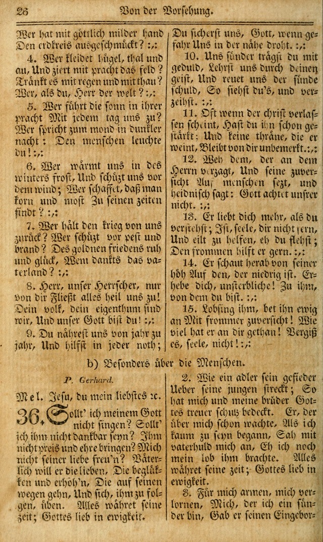 Das Gemeinschaftliche Gesangbuch: zum gottesdienstlichen Gebrauch der Lutherischen und Reformirten Gemeinden in Nord-America. (1st.. Aufl) page 26