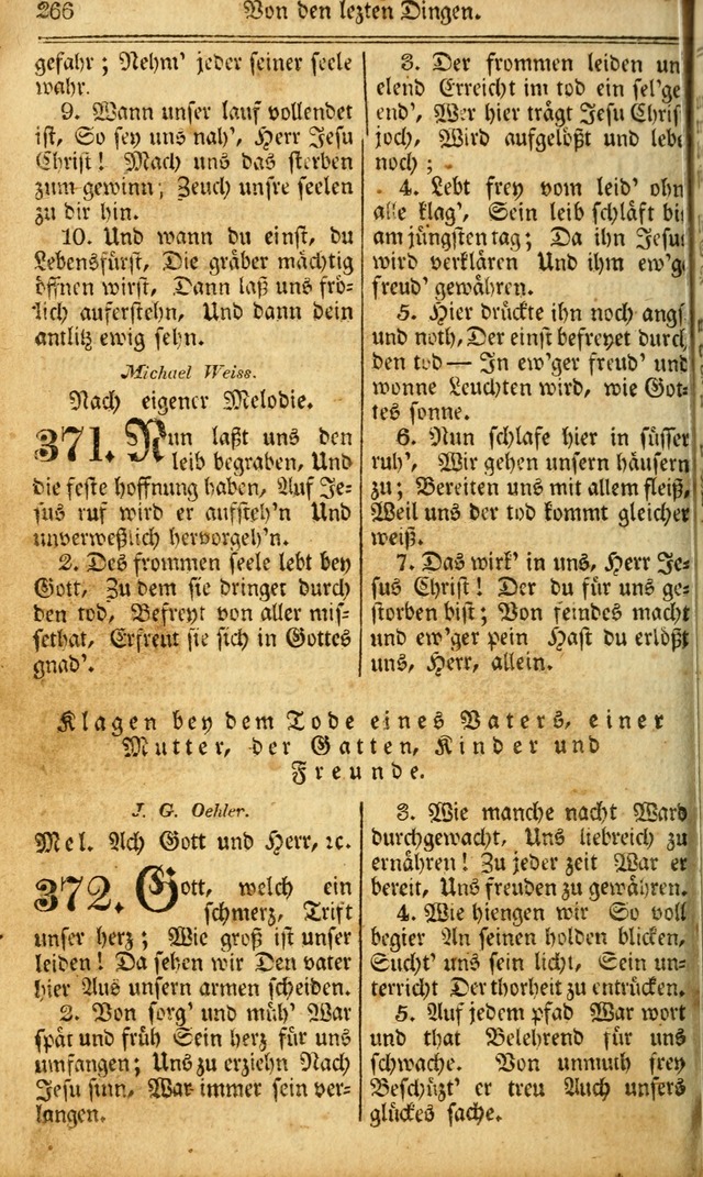 Das Gemeinschaftliche Gesangbuch: zum gottesdienstlichen Gebrauch der Lutherischen und Reformirten Gemeinden in Nord-America. (1st.. Aufl) page 266