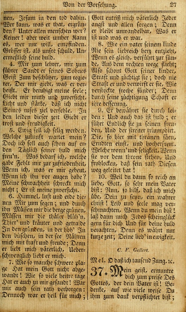 Das Gemeinschaftliche Gesangbuch: zum gottesdienstlichen Gebrauch der Lutherischen und Reformirten Gemeinden in Nord-America. (1st.. Aufl) page 27