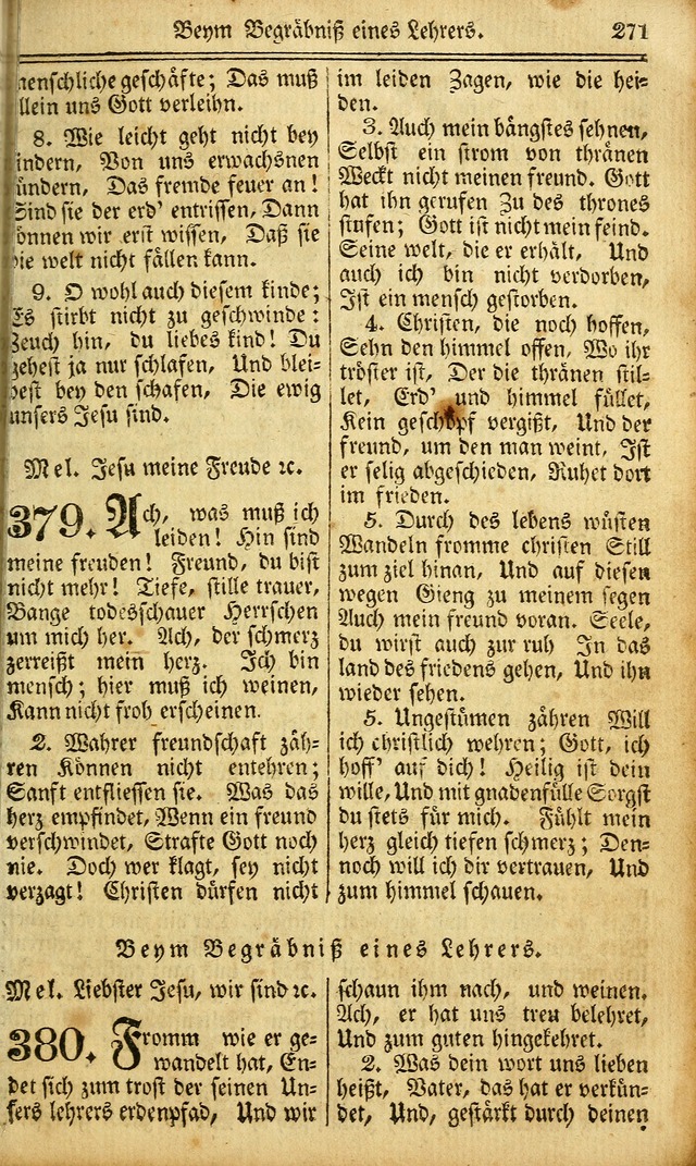 Das Gemeinschaftliche Gesangbuch: zum gottesdienstlichen Gebrauch der Lutherischen und Reformirten Gemeinden in Nord-America. (1st.. Aufl) page 271