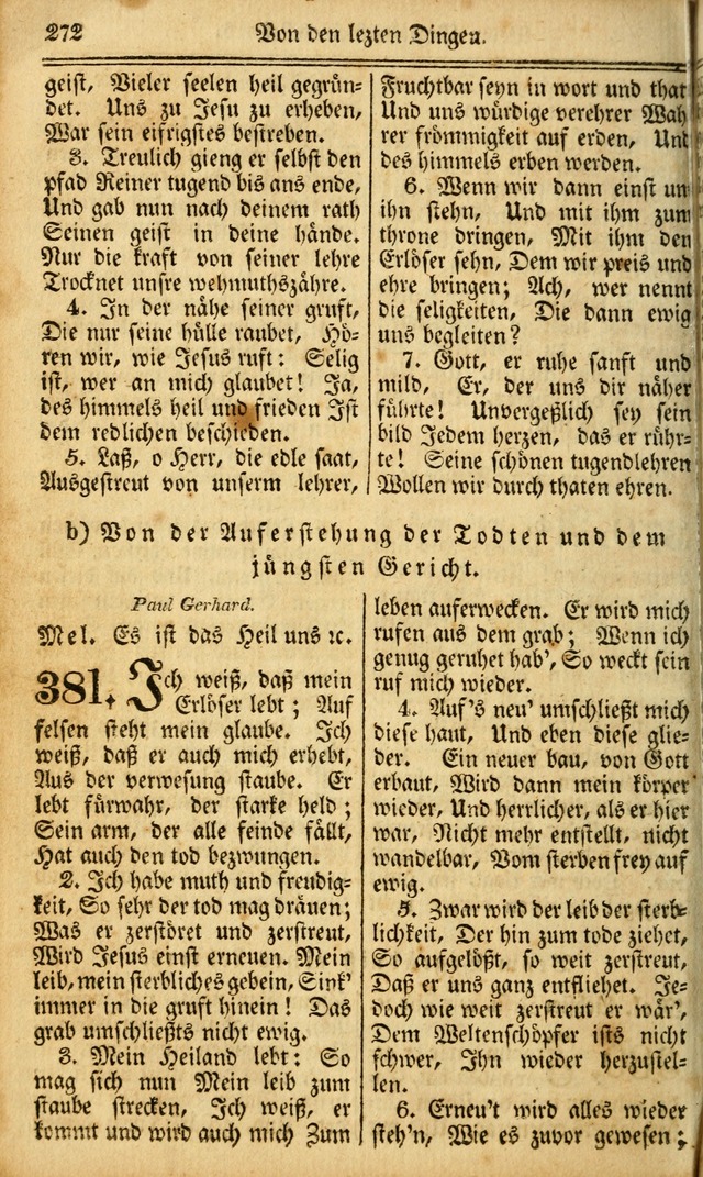 Das Gemeinschaftliche Gesangbuch: zum gottesdienstlichen Gebrauch der Lutherischen und Reformirten Gemeinden in Nord-America. (1st.. Aufl) page 272