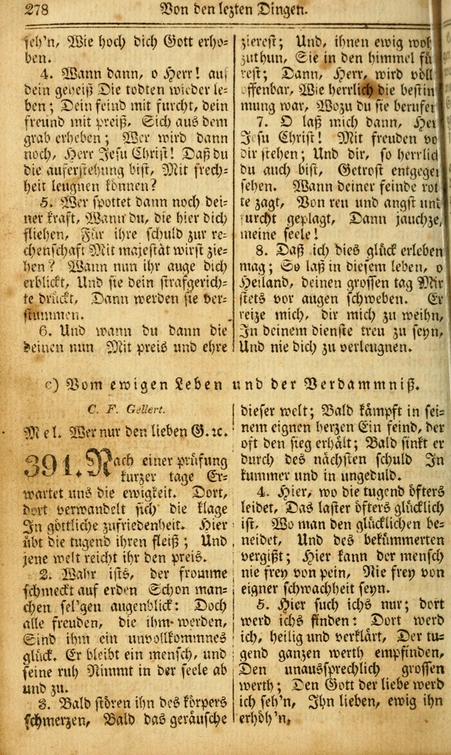 Das Gemeinschaftliche Gesangbuch: zum gottesdienstlichen Gebrauch der Lutherischen und Reformirten Gemeinden in Nord-America. (1st.. Aufl) page 278