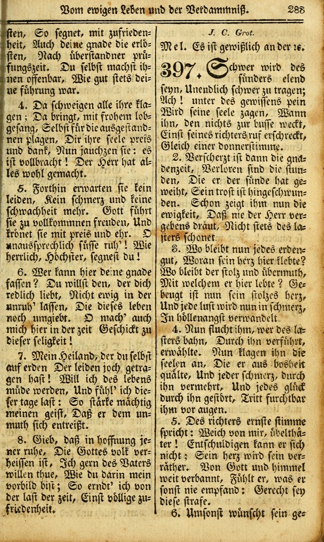 Das Gemeinschaftliche Gesangbuch: zum gottesdienstlichen Gebrauch der Lutherischen und Reformirten Gemeinden in Nord-America. (1st.. Aufl) page 283