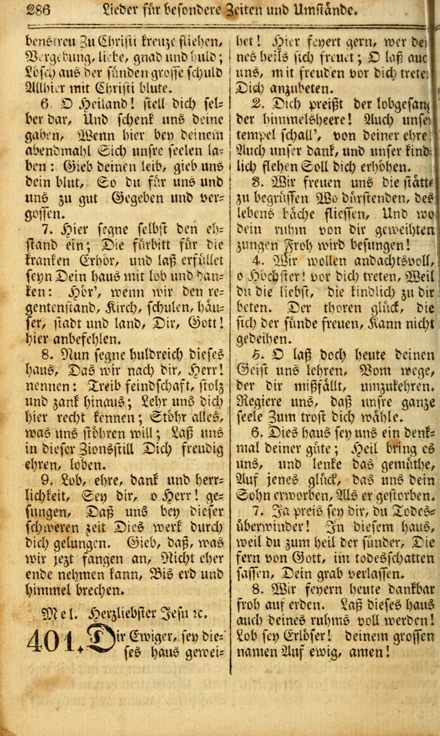 Das Gemeinschaftliche Gesangbuch: zum gottesdienstlichen Gebrauch der Lutherischen und Reformirten Gemeinden in Nord-America. (1st.. Aufl) page 286