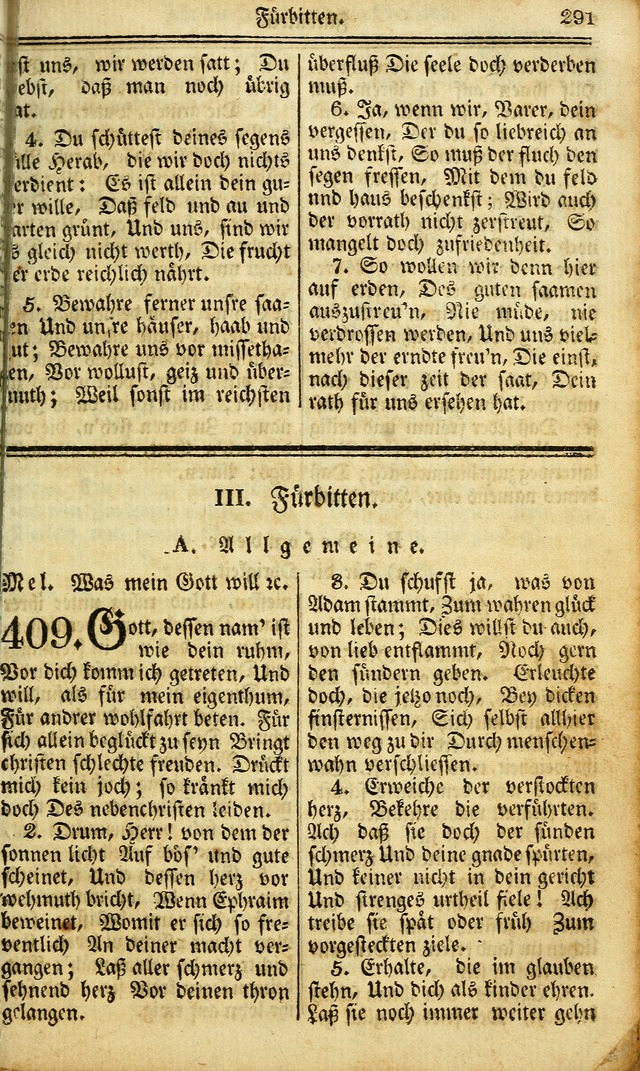 Das Gemeinschaftliche Gesangbuch: zum gottesdienstlichen Gebrauch der Lutherischen und Reformirten Gemeinden in Nord-America. (1st.. Aufl) page 291