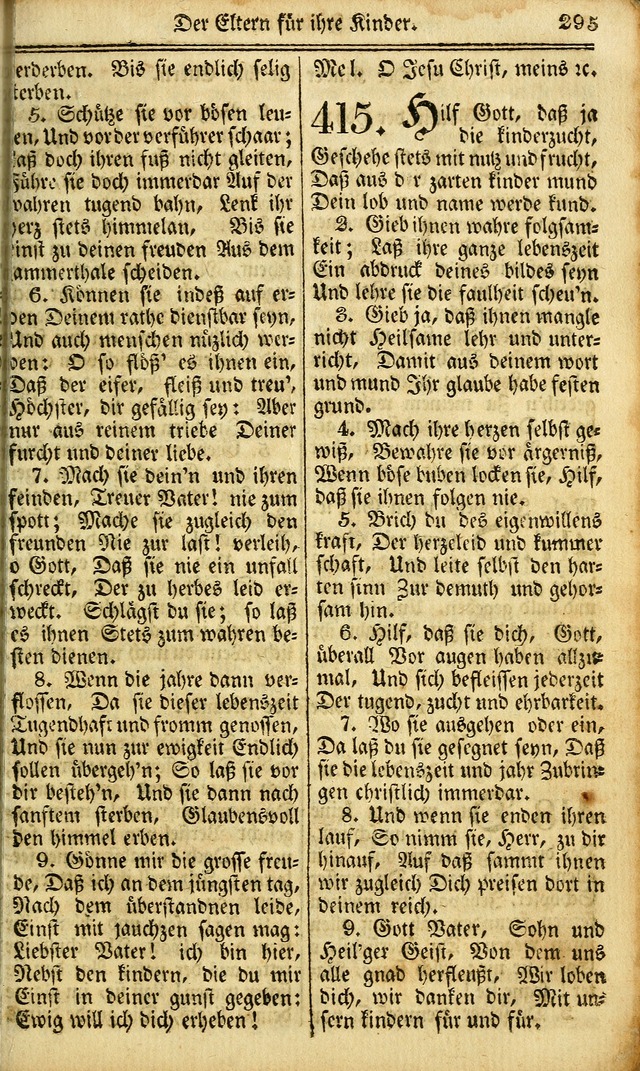 Das Gemeinschaftliche Gesangbuch: zum gottesdienstlichen Gebrauch der Lutherischen und Reformirten Gemeinden in Nord-America. (1st.. Aufl) page 295