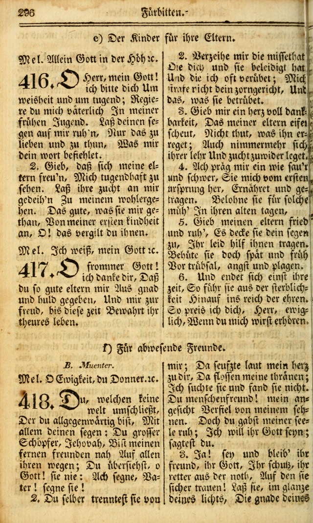 Das Gemeinschaftliche Gesangbuch: zum gottesdienstlichen Gebrauch der Lutherischen und Reformirten Gemeinden in Nord-America. (1st.. Aufl) page 296