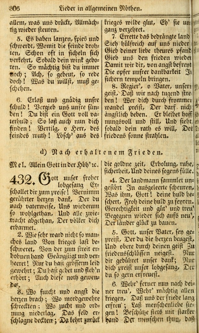 Das Gemeinschaftliche Gesangbuch: zum gottesdienstlichen Gebrauch der Lutherischen und Reformirten Gemeinden in Nord-America. (1st.. Aufl) page 306