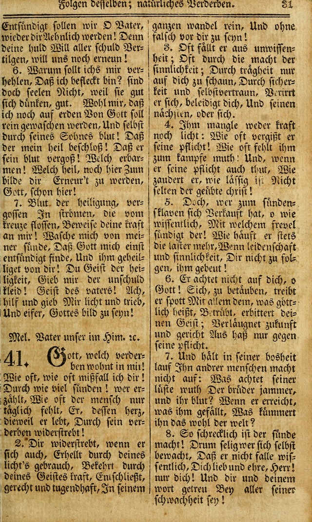 Das Gemeinschaftliche Gesangbuch: zum gottesdienstlichen Gebrauch der Lutherischen und Reformirten Gemeinden in Nord-America. (1st.. Aufl) page 31