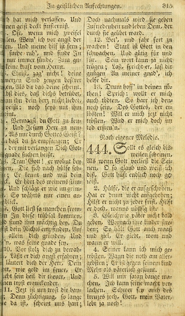 Das Gemeinschaftliche Gesangbuch: zum gottesdienstlichen Gebrauch der Lutherischen und Reformirten Gemeinden in Nord-America. (1st.. Aufl) page 315