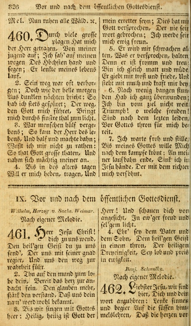 Das Gemeinschaftliche Gesangbuch: zum gottesdienstlichen Gebrauch der Lutherischen und Reformirten Gemeinden in Nord-America. (1st.. Aufl) page 326