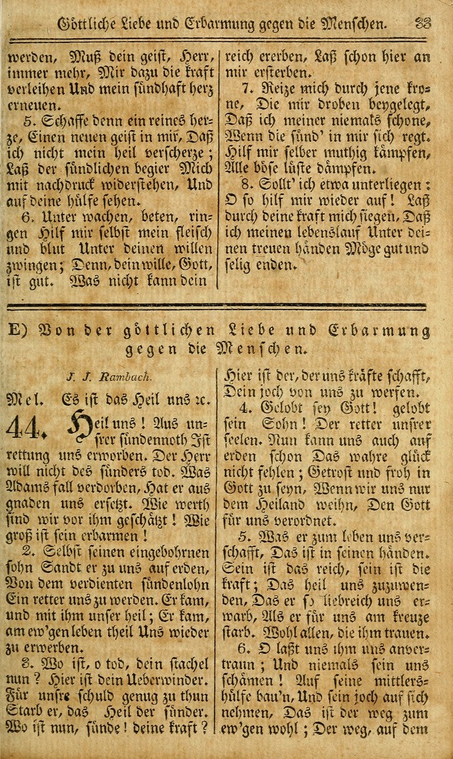 Das Gemeinschaftliche Gesangbuch: zum gottesdienstlichen Gebrauch der Lutherischen und Reformirten Gemeinden in Nord-America. (1st.. Aufl) page 33