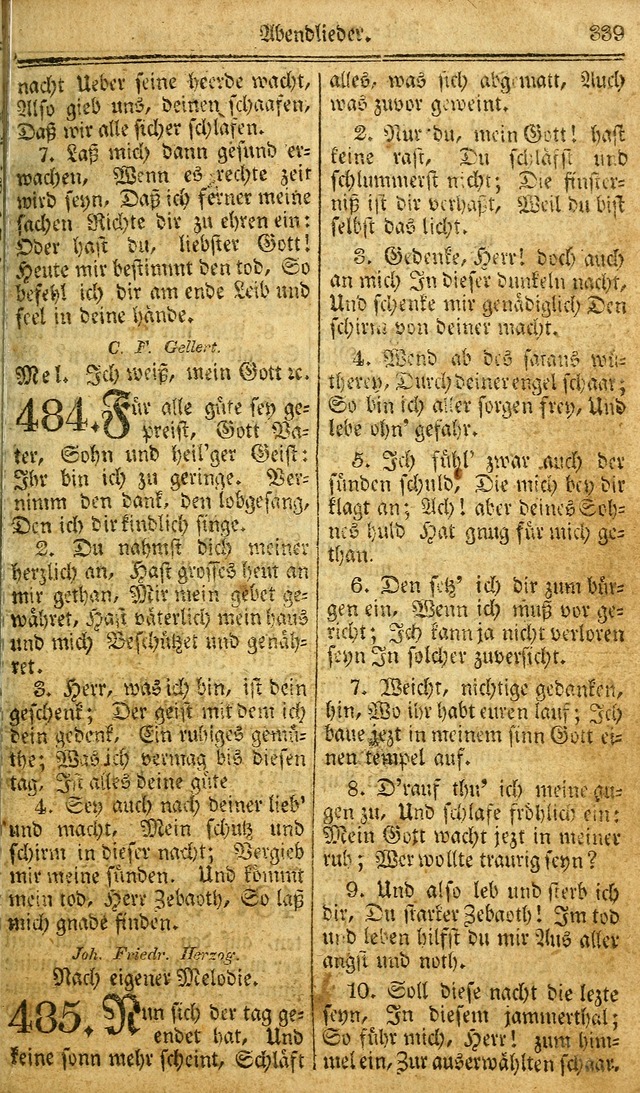 Das Gemeinschaftliche Gesangbuch: zum gottesdienstlichen Gebrauch der Lutherischen und Reformirten Gemeinden in Nord-America. (1st.. Aufl) page 339