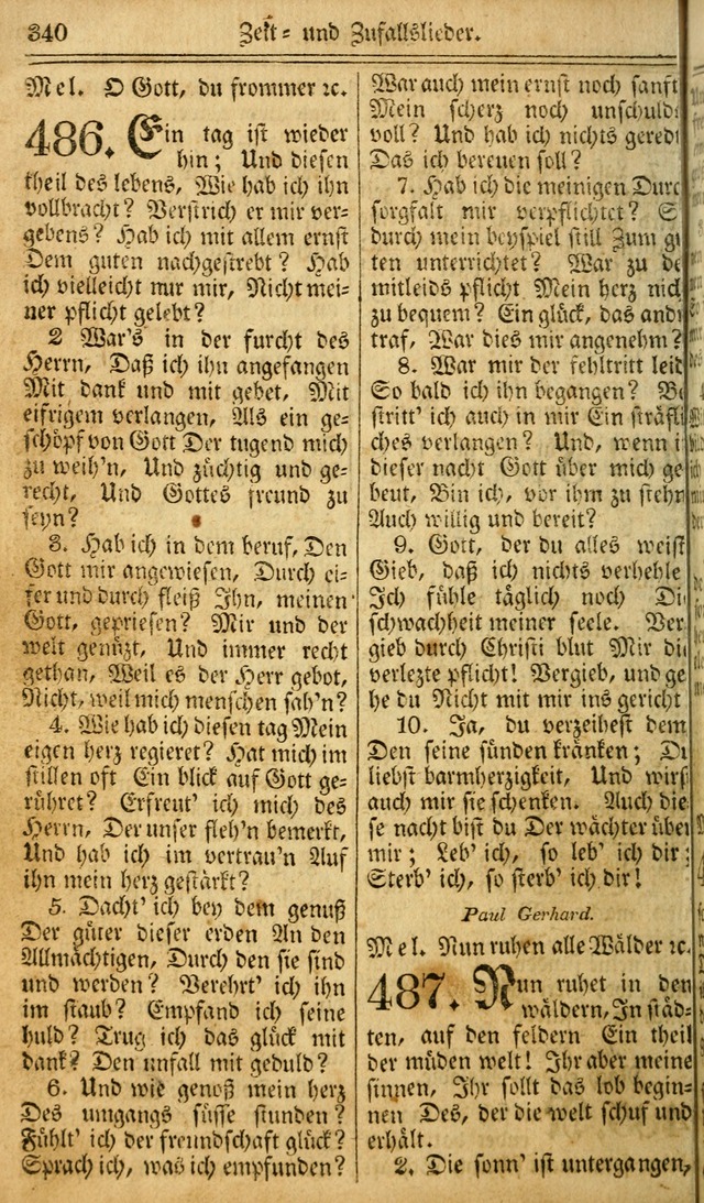 Das Gemeinschaftliche Gesangbuch: zum gottesdienstlichen Gebrauch der Lutherischen und Reformirten Gemeinden in Nord-America. (1st.. Aufl) page 340