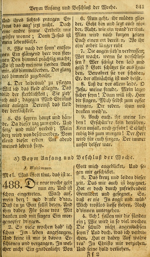 Das Gemeinschaftliche Gesangbuch: zum gottesdienstlichen Gebrauch der Lutherischen und Reformirten Gemeinden in Nord-America. (1st.. Aufl) page 341