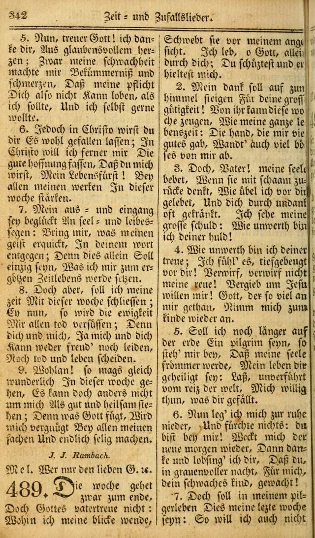 Das Gemeinschaftliche Gesangbuch: zum gottesdienstlichen Gebrauch der Lutherischen und Reformirten Gemeinden in Nord-America. (1st.. Aufl) page 342