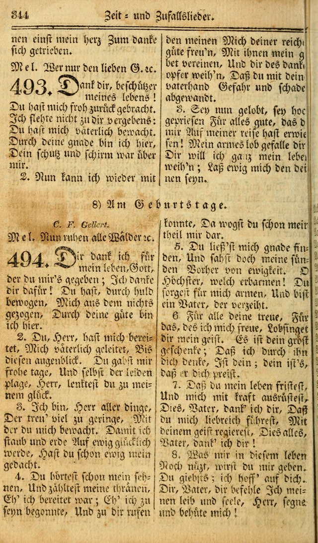 Das Gemeinschaftliche Gesangbuch: zum gottesdienstlichen Gebrauch der Lutherischen und Reformirten Gemeinden in Nord-America. (1st.. Aufl) page 344