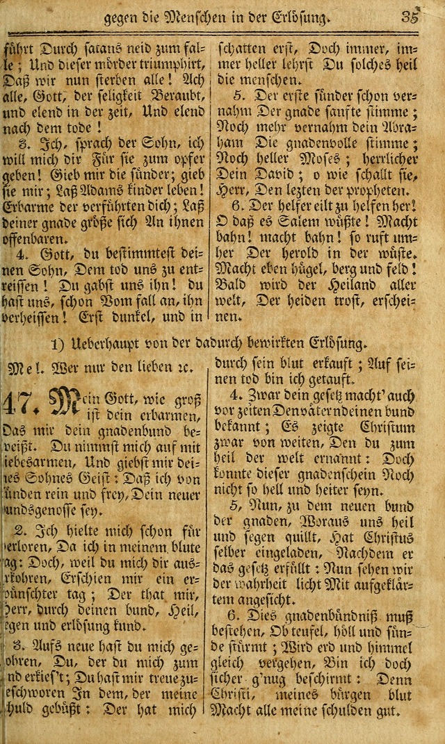 Das Gemeinschaftliche Gesangbuch: zum gottesdienstlichen Gebrauch der Lutherischen und Reformirten Gemeinden in Nord-America. (1st.. Aufl) page 35