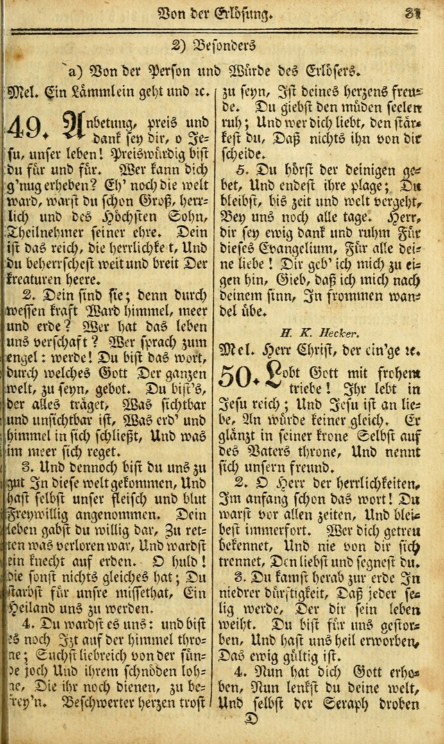 Das Gemeinschaftliche Gesangbuch: zum gottesdienstlichen Gebrauch der Lutherischen und Reformirten Gemeinden in Nord-America. (1st.. Aufl) page 37