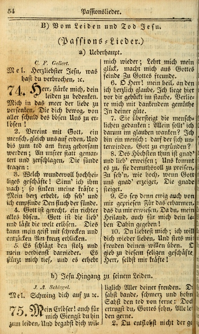 Das Gemeinschaftliche Gesangbuch: zum gottesdienstlichen Gebrauch der Lutherischen und Reformirten Gemeinden in Nord-America. (1st.. Aufl) page 54