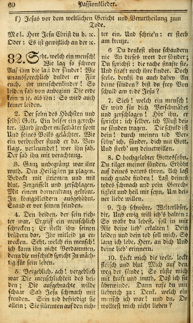 Das Gemeinschaftliche Gesangbuch: zum gottesdienstlichen Gebrauch der Lutherischen und Reformirten Gemeinden in Nord-America. (1st.. Aufl) page 60