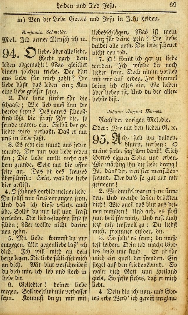 Das Gemeinschaftliche Gesangbuch: zum gottesdienstlichen Gebrauch der Lutherischen und Reformirten Gemeinden in Nord-America. (1st.. Aufl) page 69