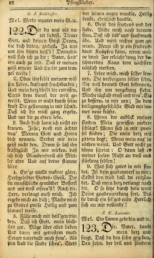 Das Gemeinschaftliche Gesangbuch: zum gottesdienstlichen Gebrauch der Lutherischen und Reformirten Gemeinden in Nord-America. (1st.. Aufl) page 88