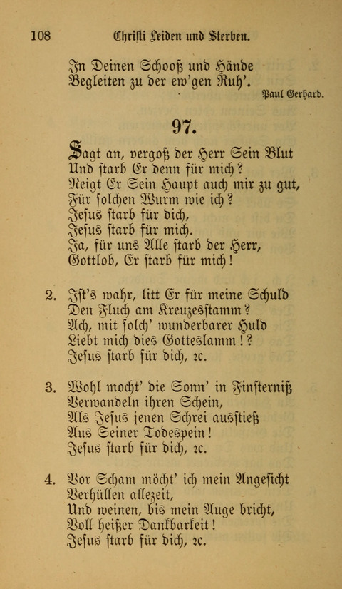 Die Glaubensharfe: Gesangbuch der deutschen Baptisten-Gemeinden. Herausgegeben auf Beschluß der Bundeskonferenz der Deutchen Baptisten-Gemeinden von America page 108