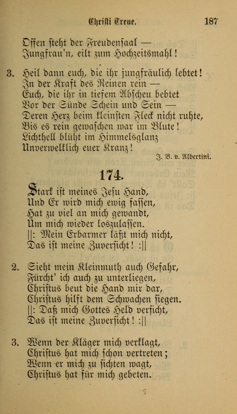 Die Glaubensharfe: Gesangbuch der deutschen Baptisten-Gemeinden. Herausgegeben auf Beschluß der Bundeskonferenz der Deutchen Baptisten-Gemeinden von America page 187