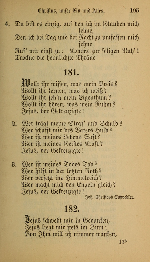 Die Glaubensharfe: Gesangbuch der deutschen Baptisten-Gemeinden. Herausgegeben auf Beschluß der Bundeskonferenz der Deutchen Baptisten-Gemeinden von America page 195