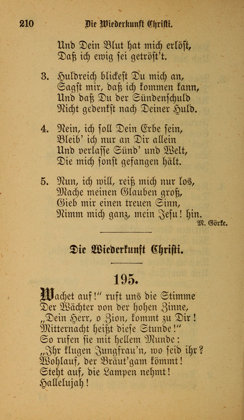 Die Glaubensharfe: Gesangbuch der deutschen Baptisten-Gemeinden. Herausgegeben auf Beschluß der Bundeskonferenz der Deutchen Baptisten-Gemeinden von America page 210