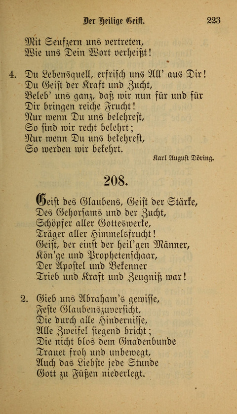 Die Glaubensharfe: Gesangbuch der deutschen Baptisten-Gemeinden. Herausgegeben auf Beschluß der Bundeskonferenz der Deutchen Baptisten-Gemeinden von America page 223