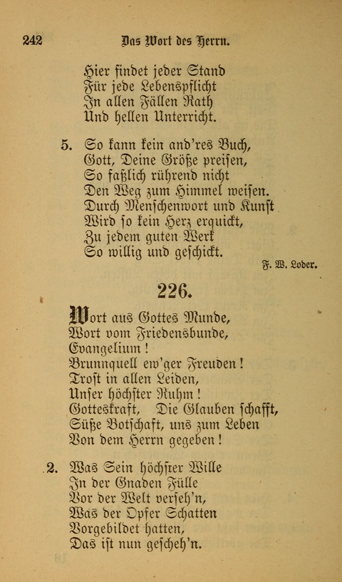 Die Glaubensharfe: Gesangbuch der deutschen Baptisten-Gemeinden. Herausgegeben auf Beschluß der Bundeskonferenz der Deutchen Baptisten-Gemeinden von America page 242