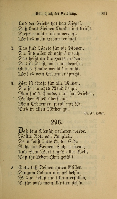 Die Glaubensharfe: Gesangbuch der deutschen Baptisten-Gemeinden. Herausgegeben auf Beschluß der Bundeskonferenz der Deutchen Baptisten-Gemeinden von America page 301