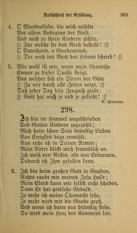 Die Glaubensharfe: Gesangbuch der deutschen Baptisten-Gemeinden. Herausgegeben auf Beschluß der Bundeskonferenz der Deutchen Baptisten-Gemeinden von America page 303