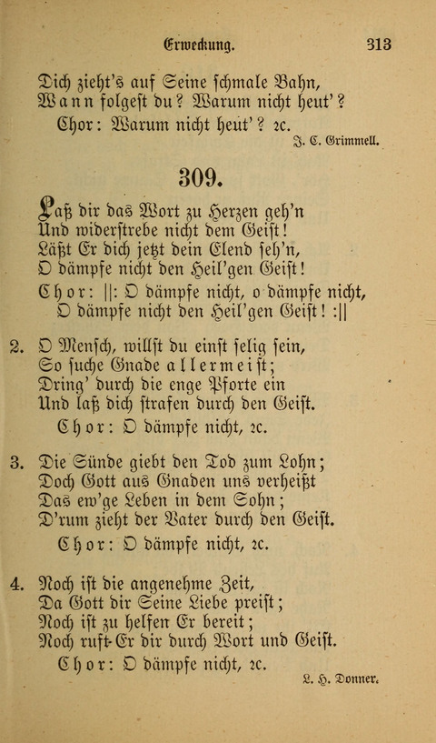 Die Glaubensharfe: Gesangbuch der deutschen Baptisten-Gemeinden. Herausgegeben auf Beschluß der Bundeskonferenz der Deutchen Baptisten-Gemeinden von America page 313