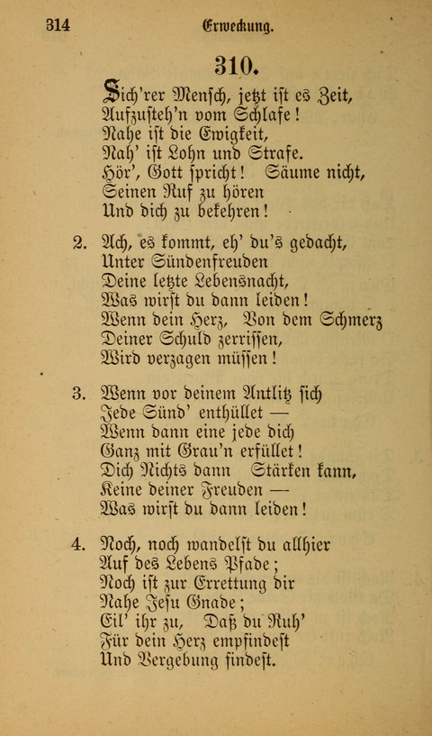 Die Glaubensharfe: Gesangbuch der deutschen Baptisten-Gemeinden. Herausgegeben auf Beschluß der Bundeskonferenz der Deutchen Baptisten-Gemeinden von America page 314