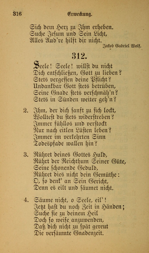 Die Glaubensharfe: Gesangbuch der deutschen Baptisten-Gemeinden. Herausgegeben auf Beschluß der Bundeskonferenz der Deutchen Baptisten-Gemeinden von America page 316