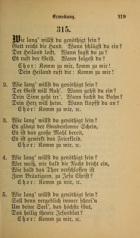 Die Glaubensharfe: Gesangbuch der deutschen Baptisten-Gemeinden. Herausgegeben auf Beschluß der Bundeskonferenz der Deutchen Baptisten-Gemeinden von America page 319