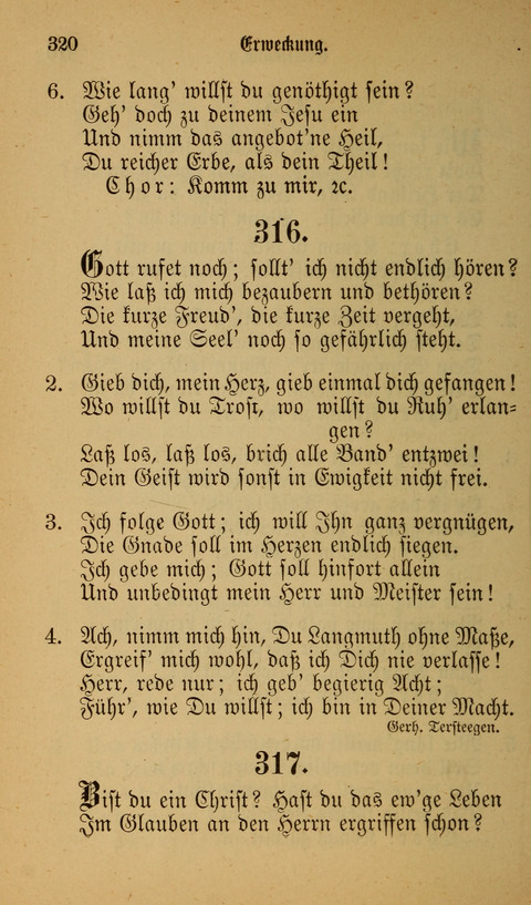 Die Glaubensharfe: Gesangbuch der deutschen Baptisten-Gemeinden. Herausgegeben auf Beschluß der Bundeskonferenz der Deutchen Baptisten-Gemeinden von America page 320